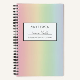 Caderno Personalizado Pastel Rainbow Ombré