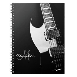 Caderno personalizado preto e branco da música da