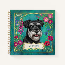 Caderno Personalizado Schnauzer Preto e Prata