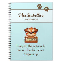 Caderno Personalizável de Cão Engraçado Agradecime