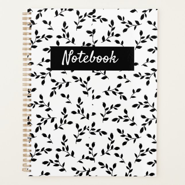Caderno Planejador de Folhas Florais Minimalista (Frente)