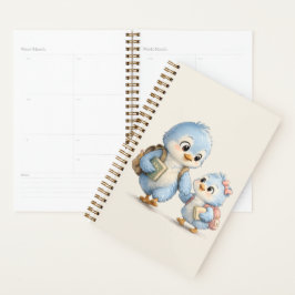 Caderno Planejador Diário Pequeno Pássaro Azul