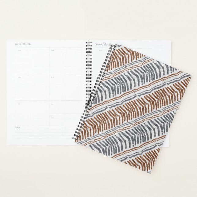 Caderno Planejador Listrado Tribal Boho (Exibição)