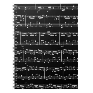 Caderno preto da partitura