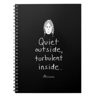 Caderno preto interno turbulento