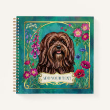 Caderno Quadrado Personalizado Lhasa Apso Marrom V