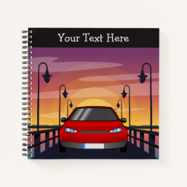 Caderno Sunset Drive - Diário Fofo de Viagem de Ca