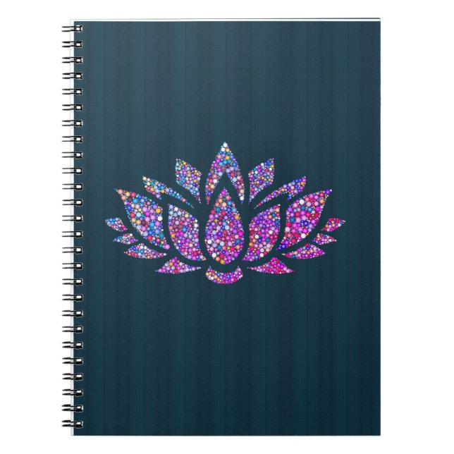 Caderno tranquilo da flor de Lotus da cerceta & do (Frente)