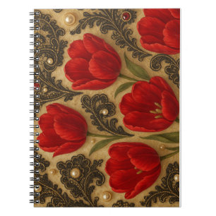 CADERNO Tulipas e Renda  DESIGN