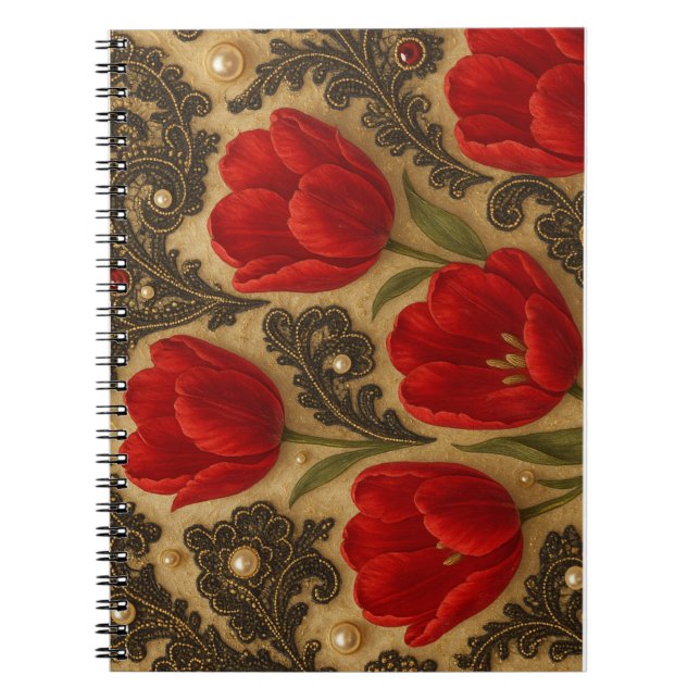 CADERNO Tulipas e Renda  DESIGN  (Frente)