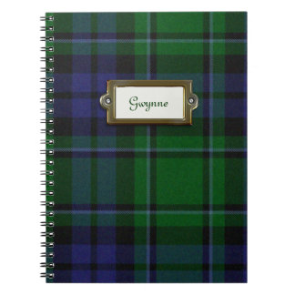 Caderno verde e azul da xadrez de Tartan