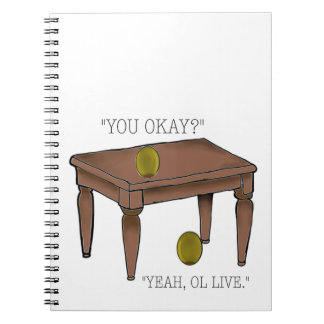 Caderno verde-oliva da piada