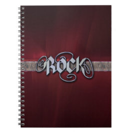 Caderno vermelho da rocha do metal