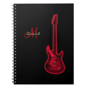 Caderno vermelho personalizado da música da