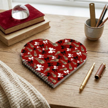 Caderno Vintage Vermelho Coquette em Espiral com F