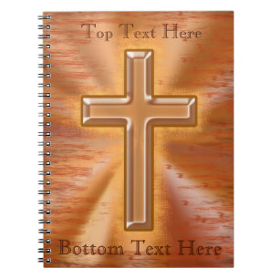 Cadernos Cristãos Personalizados com CRUZ de Ouro