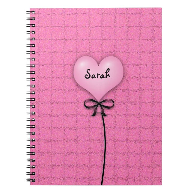 Cadernos Escolares Balão Coração Rosa Meninas Fofa (Frente)