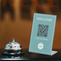 Cadet Blue Restaurant Bar Café Menu QR Code Logo