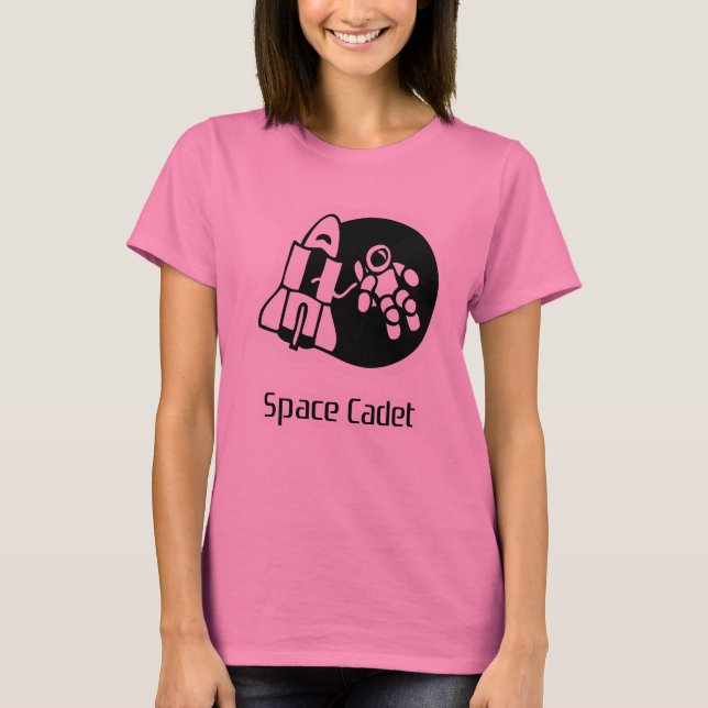 Cadete espacial Motif Tie Tingido Rosa Camiseta (Frente)