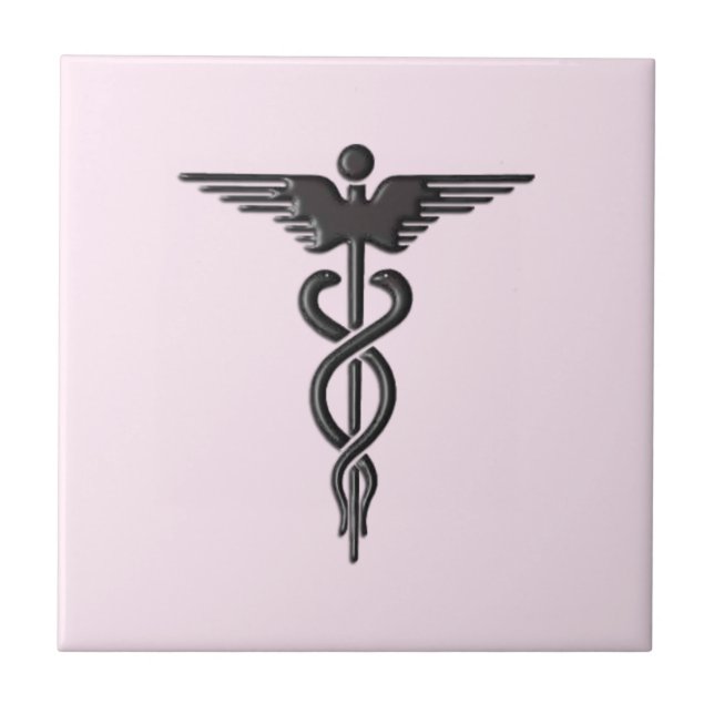 Caduceu Médico Rosa (Frente)