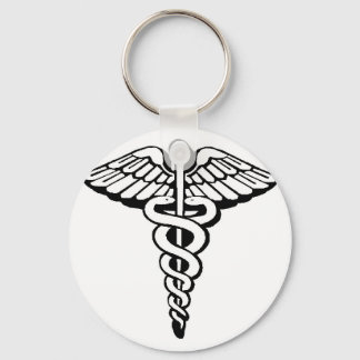 Caduceus Classic Button Chaveiro