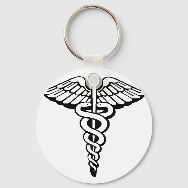 Caduceus Classic Button Chaveiro (Frente)