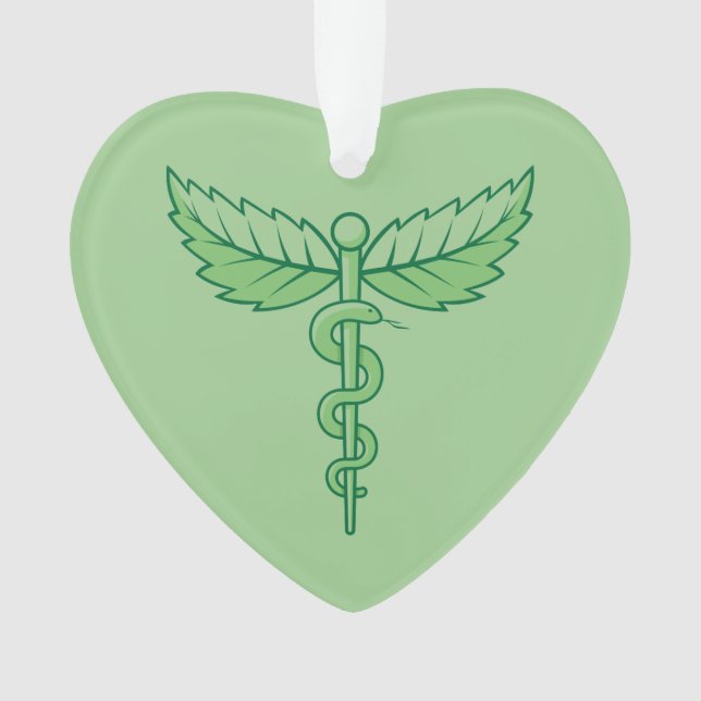 Caduceus com Ornamento de Folhas (Frente)