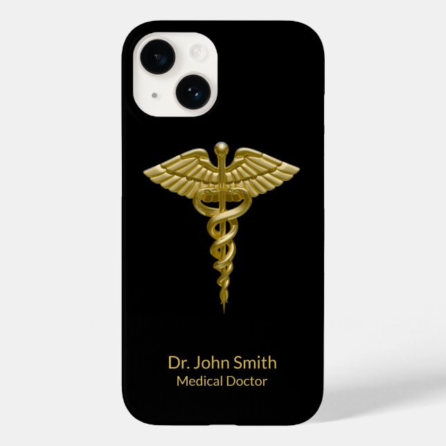 Caduceus Dourado no Black Classy Medical (Verso)