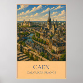 Caen, France – Vintage Travel Poster