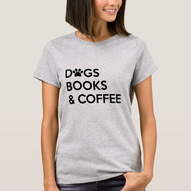 Cães café e camisa dos livros T (Frente)