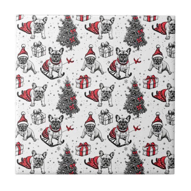 Cães de Natal no esboço do estilo do livro de arte (Frente)