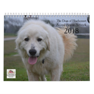 Cães do calendário do Bluebonnet 2018