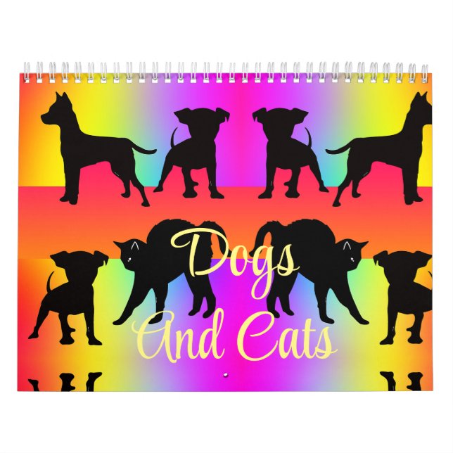 Cães E Gatos Calendário De 12 Meses (Capa)