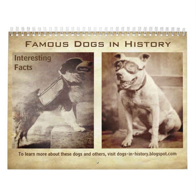 Cães Famosos na História com Calendário de Paredes (Capa)