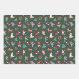 Cães Festivos GeloPatinação Vermelha Verde Amarelo