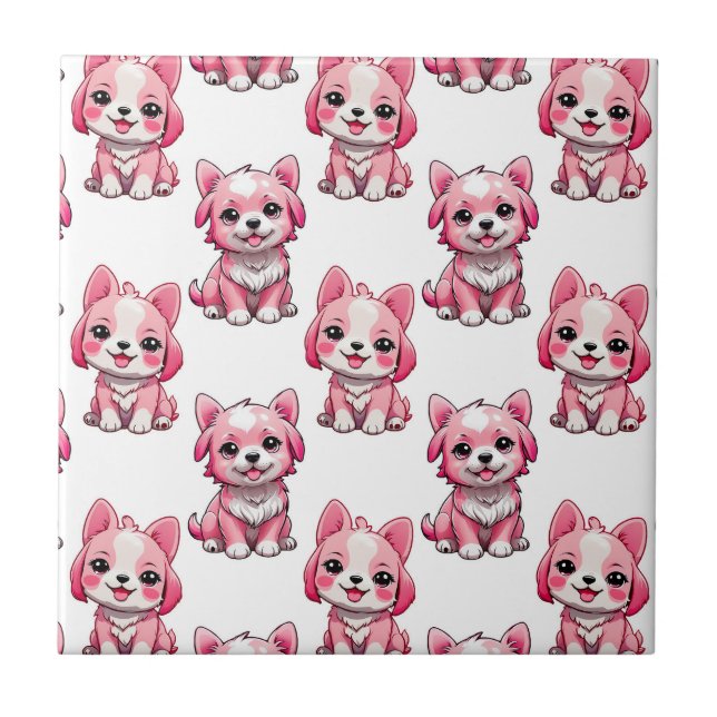 Cães Fofo Rosa - Branco  (Frente)
