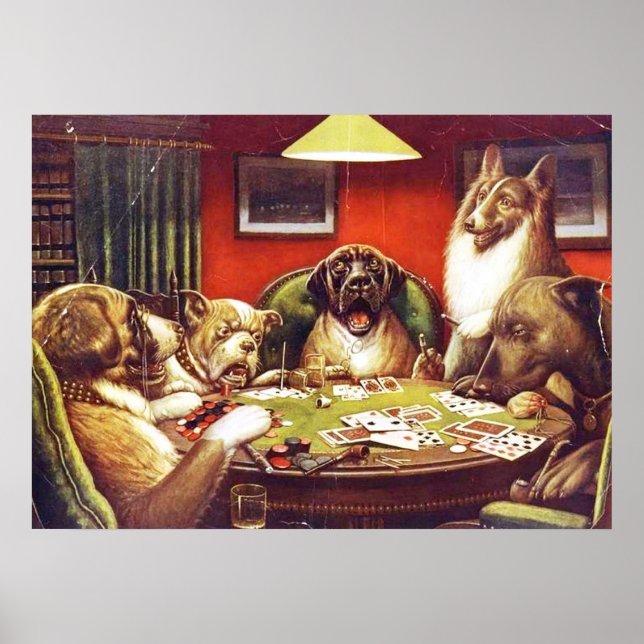 Cães Jogando Cartões poster (Frente)