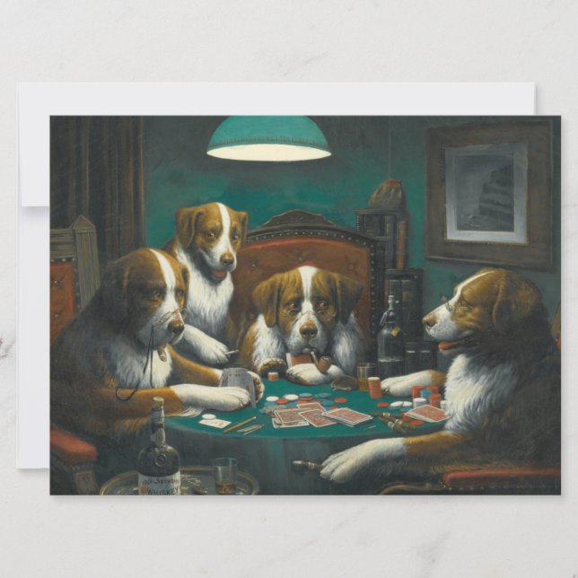 Cães Jogando Poker (Jogo De Cartão Animal) (Frente)
