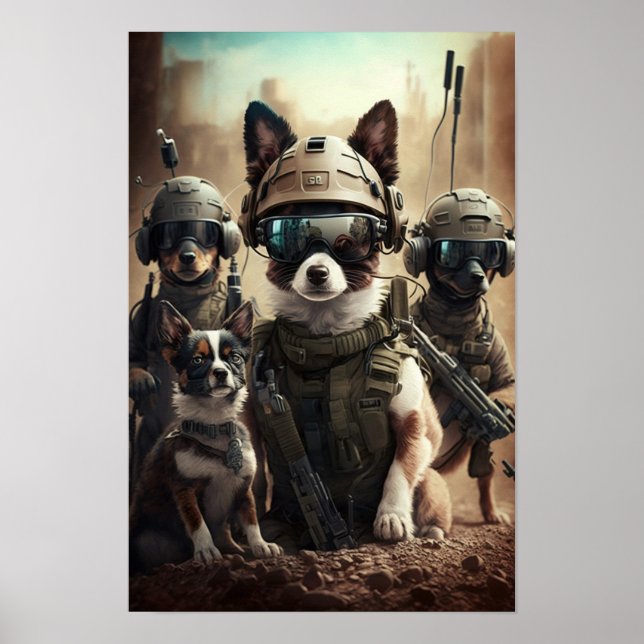 Cães Militares de poster Art (Frente)