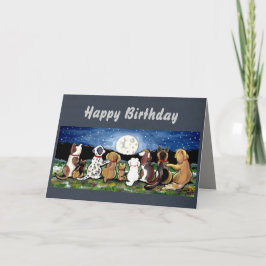 Cães Moon Personalizados Cartão de Aniversário/Tod