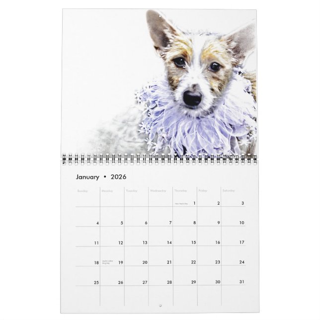 Cães na arte - calendário (Jan 2026)