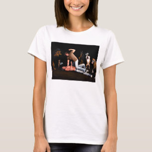 Cães na camisa das senhoras de Manfight