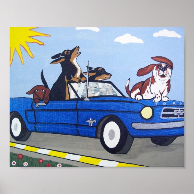 Cães na Poster de Cruzeiro de Mustang Azul (Frente)