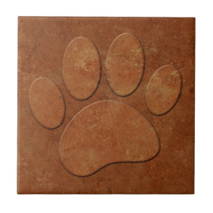 Cães Pata Faux Terracotta Impressão