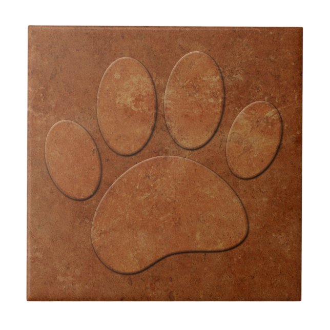 Cães Pata Faux Terracotta Impressão (Frente)