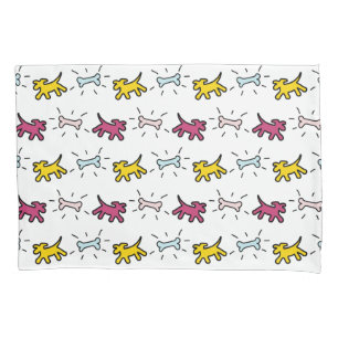Cães Pink Amarelos B Estilo de Grafite Osso Pillo