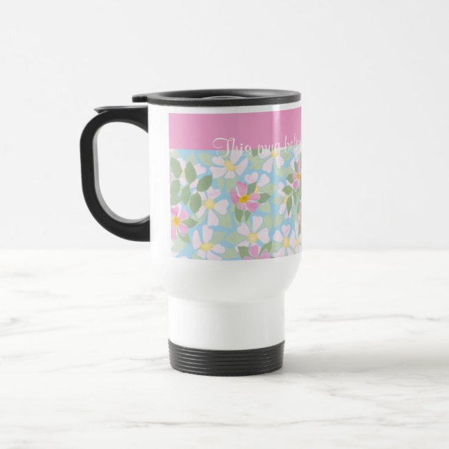 Cães Rosa na Caneca de viagem Azul para Personaliz (Esquerda)