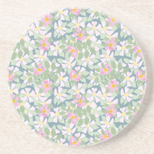 Cães rosa na Porta copos de Sandstone redonda azul