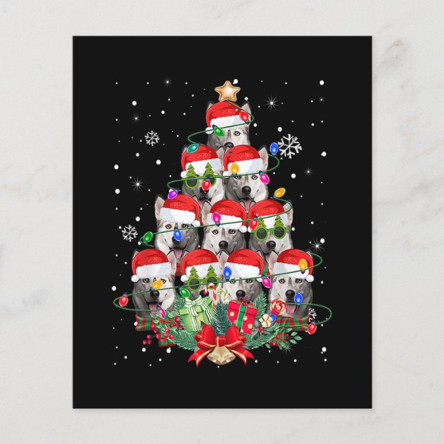 Cães Siberianos Cachorros Árvores Natal Pajama Cac (Frente)