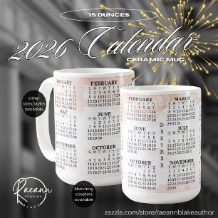 Café 2026 Personalizado 15 oz. Caneca Cerâmica de Calen